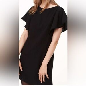 NWT Loft black flutter sleeve shift dress size 2